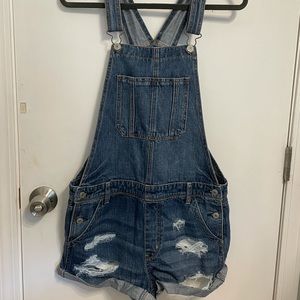 American Eagle, Jean overall shorts, size medium